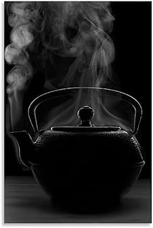 QWDA - Stampa artistica su tela con teiera cinese, 30 x 45 cm