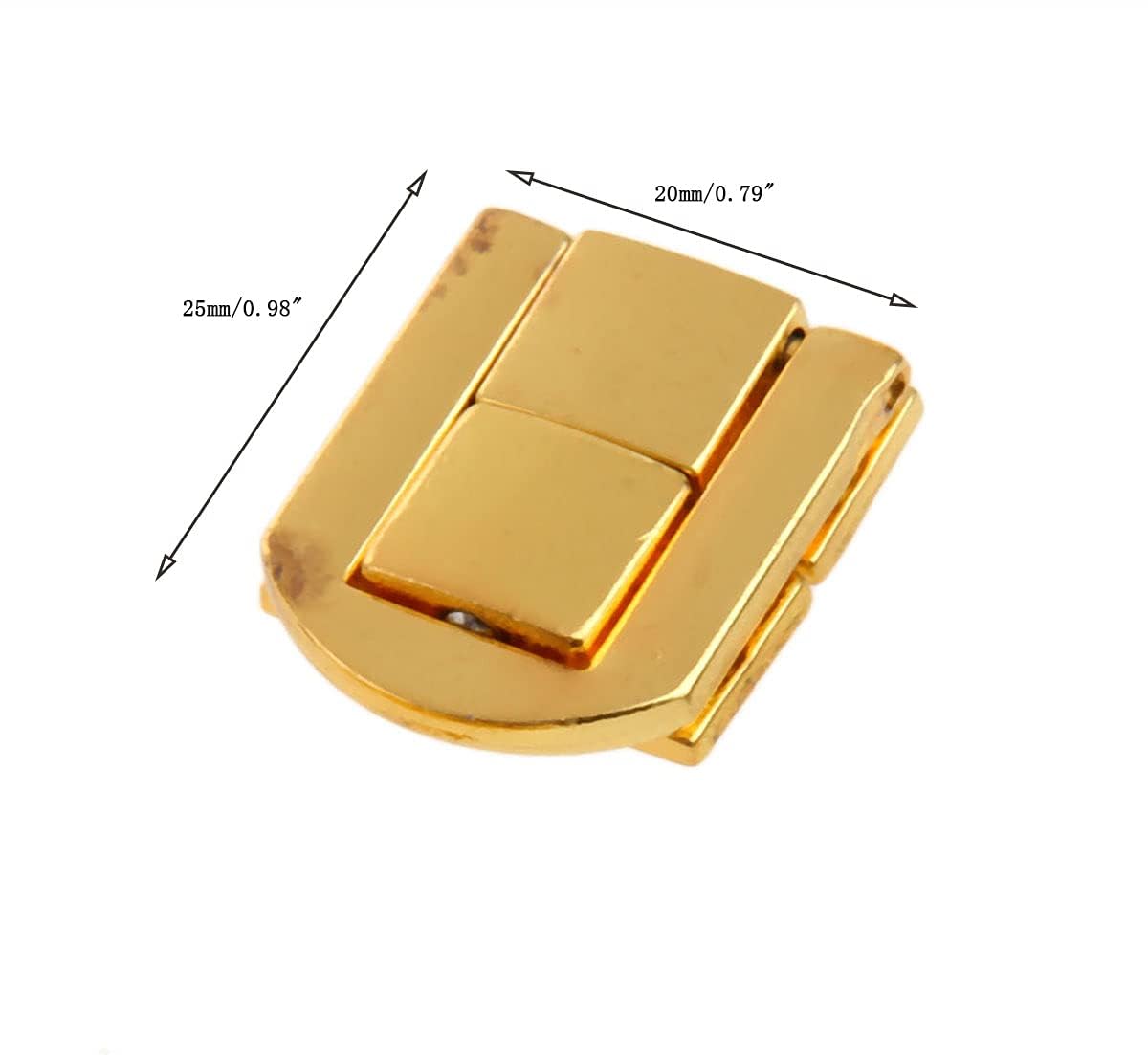 Tia Toggle Catch Lock Rectangle Mini Hasp Clasp Zinc Alloy Hasp D Lock Latch Clasp with Screws for Jewellery Box Gift Box, Wooden Case and DIY (2, Golden) 1
