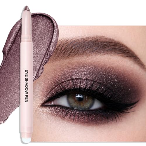 Erinde Plum Brown Eyeshadow Stick Waterproof Shimmer Eye Shadow Sticks Cream Eye Shadow Pencil Crayon Buildable & Blendable Long-Lasting Eyeshadow for Women Vegan & Cruelty-Free B10