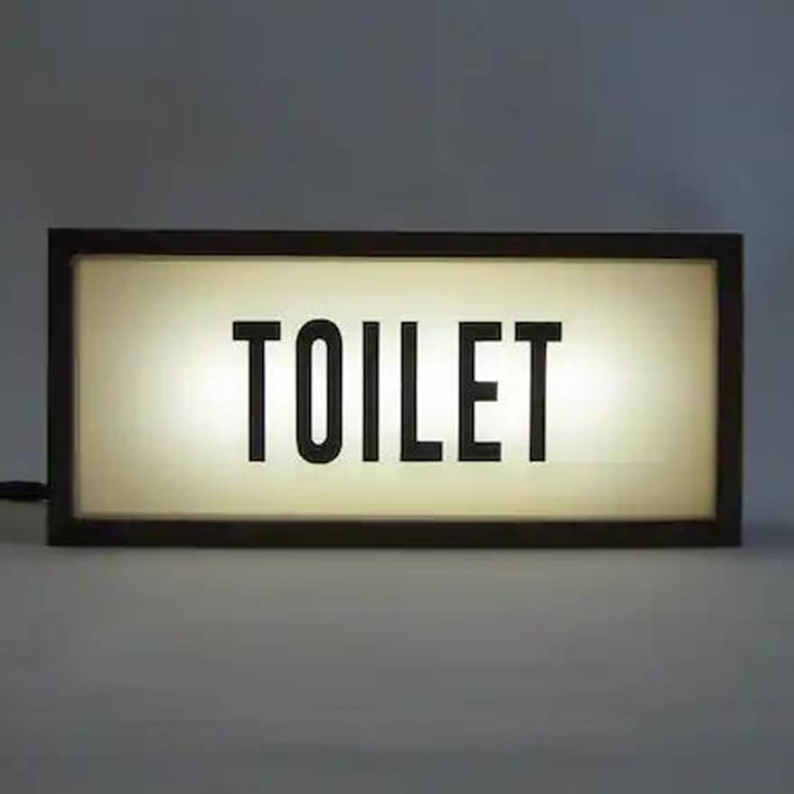 MITLOW Restroom Neon Sign, LED Light Up TOILET Sign, with Remote Control, Acrylic Surface and Wooden Case, Wall Decoration Sign for Shop Store Bar Pub Club, Public Restrooms Service
