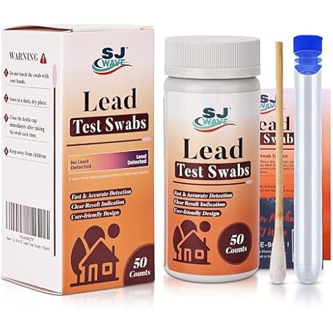 Lead Test Kit (50 Lead Test Swabs) - 30-Second Results | Easy-to-Use Accurate Lead Detection for Home Use on All Surfaces: Painted, Dishes, Toys, Jewelry, Ceramics, Wood & More - Lead Paint Test Kit Cover