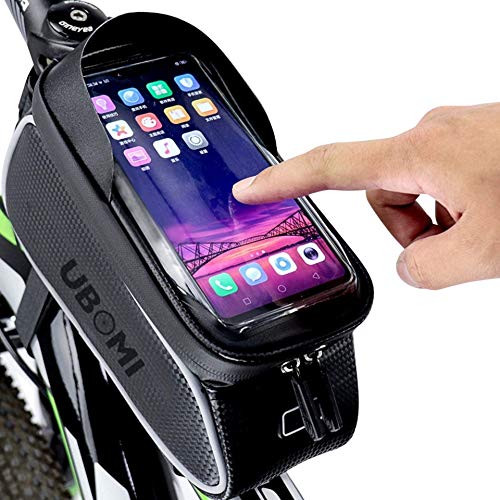 Preisvergleich Produktbild Fahrradtasche Lenkertasche Fahrrad Rahmentasche Wasserdicht Handyhalterung Handyhalter Handytasche Oberrohrtasche mit Kopfhörerloch Reflektierend für Smartphone unter 6,5 Zoll