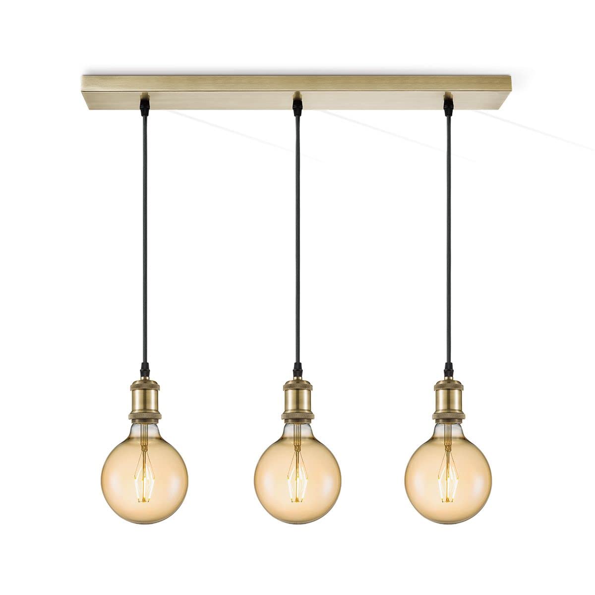 Home Sweet Home Vintage Lampadario Vintage | 66/12/109cm | Ottone | Lampadario a sospensione in metallo | adatto per sorgente luminosa LED E27 | Lampada a sospensione adatta per soggiorno