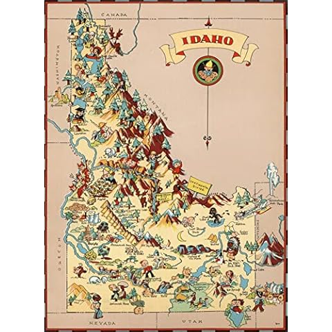 Q&K 1000 Pieces Idaho Wooden Map Puzzle Cover