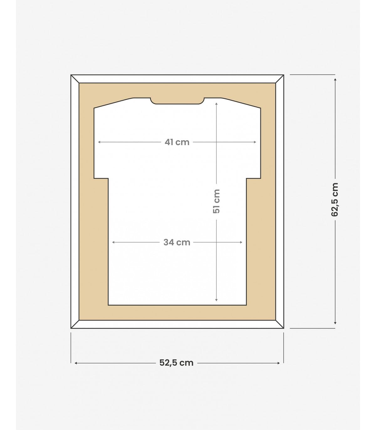 ARTIS - Cadre maillot foot BASIC - Cadre en bois DIY pour maillot de football - 52,5x62,5x3 cm - Noir, vitrage en polycarbonate- Vitrine pour maillots de football, basket, handball, hockey