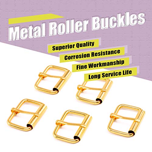 Swpeet 60Pcs Heavy Duty 3/4 Inch - 20mm Gold Multi-Purpose Metal Roller Buckles Metal Rings for Belts Hardware Bags Ring Hand DIY Accessories Keychains Belts and Dog Leash (Gold, 3/4 Inch) - Image 4