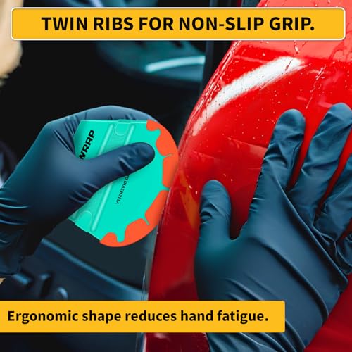 Image of TECKWRAP Felt Squeegee for Vinyl Wrap Window Tint -Fan Shape, Soft /Med /Hard | Pro Car Wrap Tool Kit with 3 Hardness Levels Scratch-Free Tool for PPF, Decal, Inkjet Sticker Paper & Wallpaper DIY Projects
