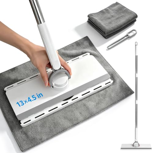 Image of MASTERTOP Snap Grip Mop, Hands Free Flat Mop with 51 inch Adjustable Handle