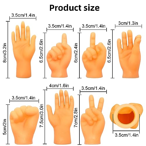 RAFIYU mini hände Fingerpuppen，14 Stück kleine Hände，tiny Hands，Hände Fingerpuppe Set, Gummi Fingerpuppen，Linke und Rechte Hand，Finger Puppets Streichspielzeug für Haustier，Katzen, Kinder，Spiele Party