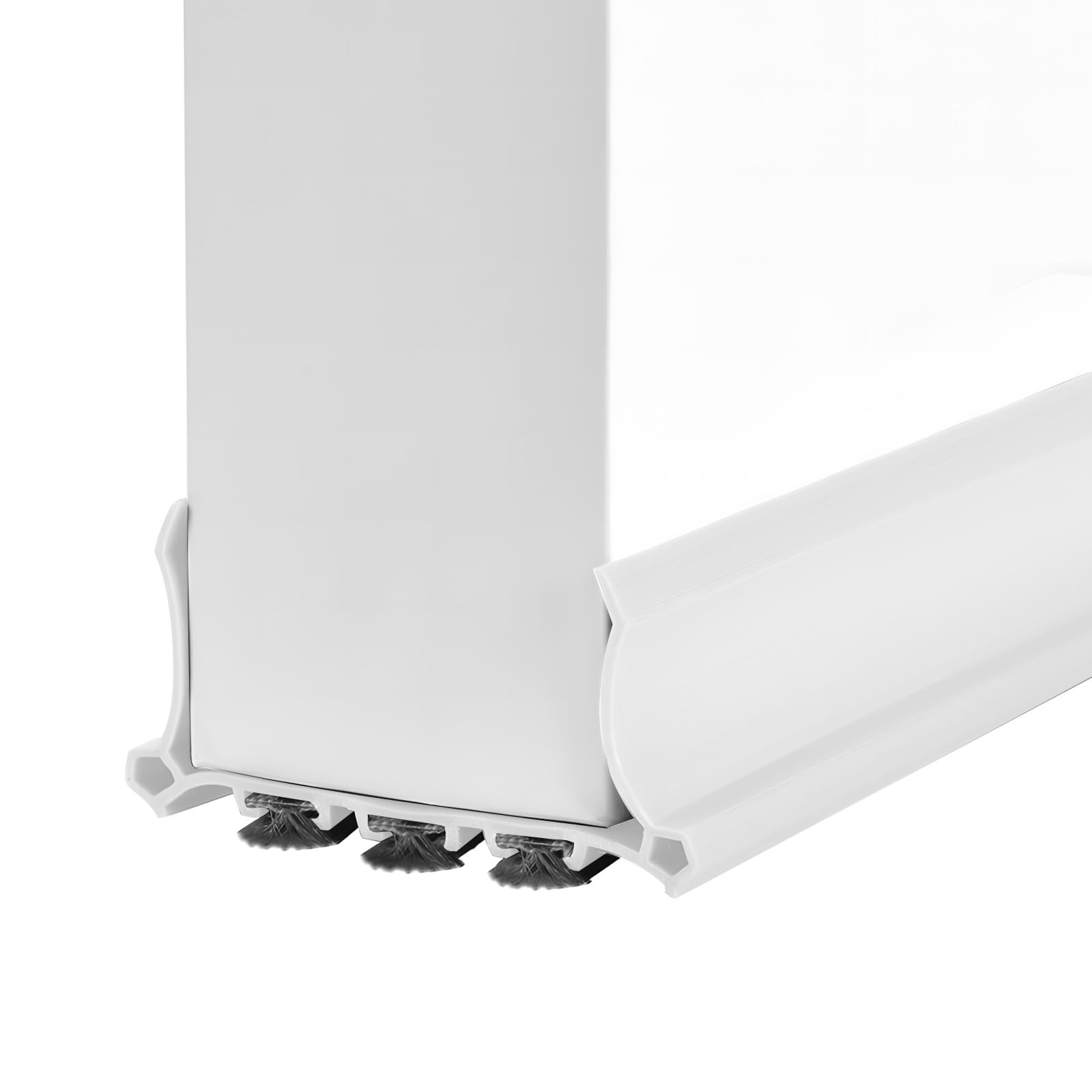 Paraspifferi Porta Blindata con Feltro, 98 cm x 5cm,Paraspifferi Sottoporta Autoadesiva e Tagliabile, Previene Spifferi E Infiltrazioni di Polvere, Acqua, Luce, Insetti e Rumori (Bianco)