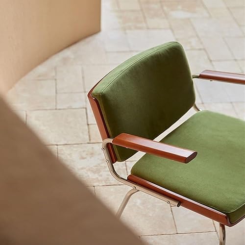 Miniatura 5 de Sillas de comedor, sillas de comedor de mediados de siglo, sillón tapizado de terciopelo con pasamanos de madera para cocina, sala de estar, sillas