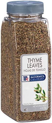 McCormick Culinary Thyme Leaves, 6 oz - One 6 Ounce Container of Dried Thyme Leaves, Perfect for Soups, Meat and Seafood Entrees
