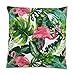 TupTam Funda para Cojin con Diseño Decorativo para Niños, Flamingo / Hojas, 50 x 50 cm