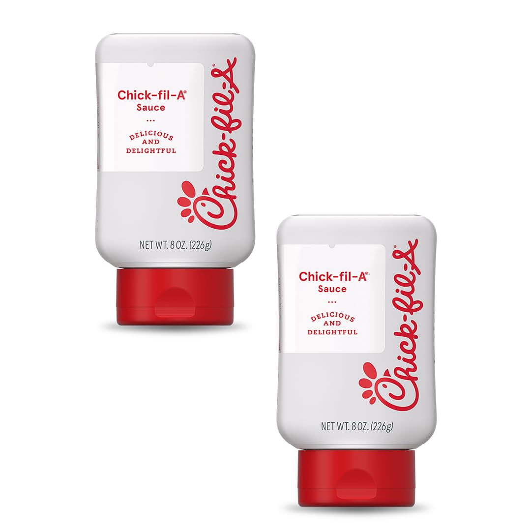 Chick fil A Sauce Squeeze Bottles - 2 Pack - 8 ounces each - Resealable Container for Dressings, Marinades, and Sauces
