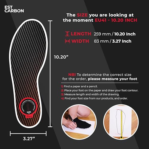 Plantilla de fibra de carbono para hombre y mujer 9.5-10.5 miniatura 4