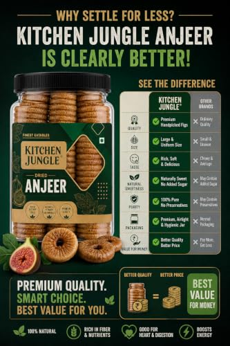 Image of Kitchen Jungle Dry Figs | Anjeer Afghani Medium Size (1000 Grams)
