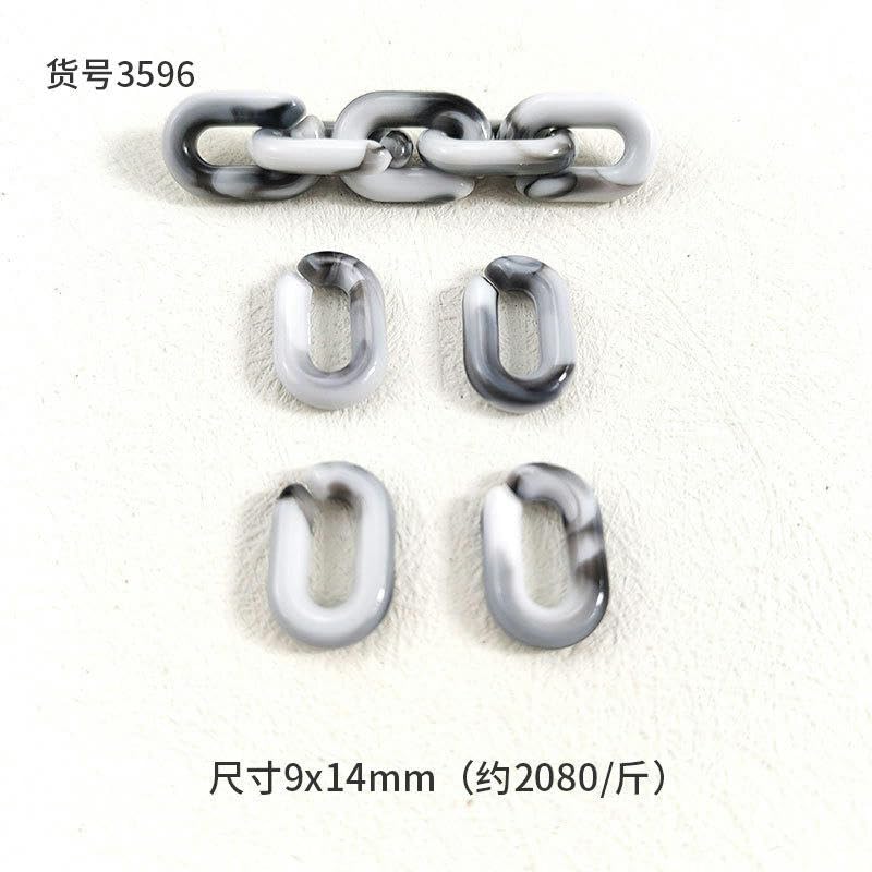 9 x 14 mm 1000/2000 sztuk akrylowe pierścienie łączące białe czarne akrylowe złącza łączące plastikowe ogniwa łańcucha do tworzenia biżuterii łańcuszek do telefonu