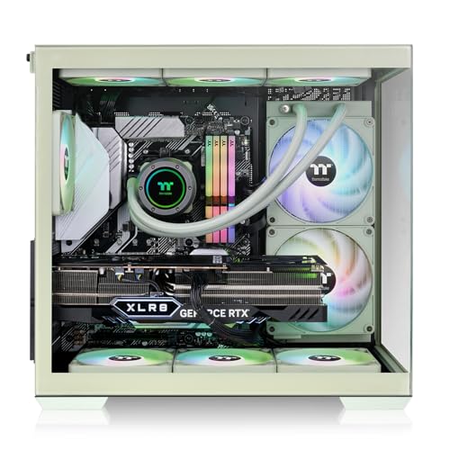 Image of Thermaltake View 380 TG ARGB Matcha Green ATX Case; 4x120mm ARGB Fans Included; Supports Hidden-Connector Motherboard; Front & Side Dual Tempered Glass Panel; CA-1Z2-00MEWN-AZ; 3 Year Warranty