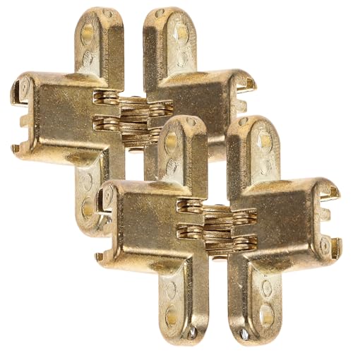 Sosoport Bisagras Ocultas de Aleación de Zinc para Muebles y Armarios, 2 Piezas Diseño Silencioso para Puertas Plegables y Gabinetes de Madera