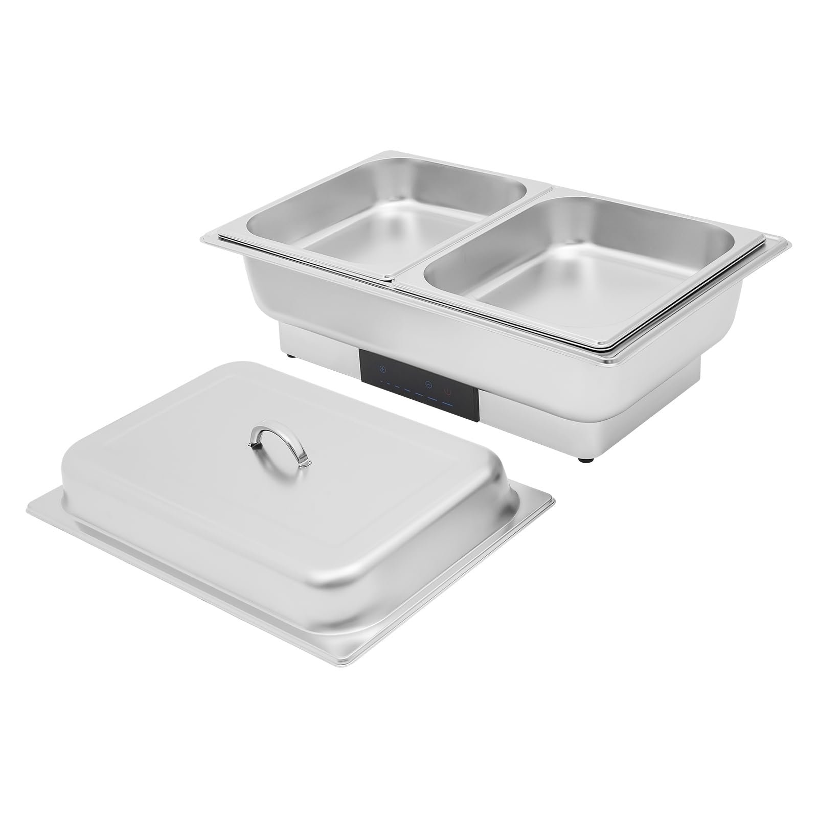 Set scaldavivande da 9 l, in acciaio inox, con touch screen e indicatore digitale della temperatura, contenitore termico elettrico da 600 W, per buffet, feste, catering