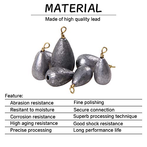 Foto von 54stk Dropshot Angelblei Gewichte Angelzubehör Set Angeln Gewichte Drop Shot Blei Sinker Bass Casting Angelgewichte Kit Salzwasserangeln Bleie Set