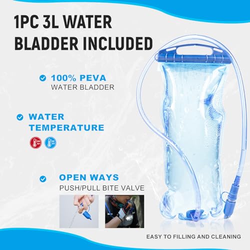 Hydration-Pack-Backpack-with-3L-Water-Bladder-12L-Waterproof-Hydration-Backpack-for-Men-Women-Comfortable-Water-Backpack-for-MTB-Cycling-Hiking-Running-Climbing-Camping