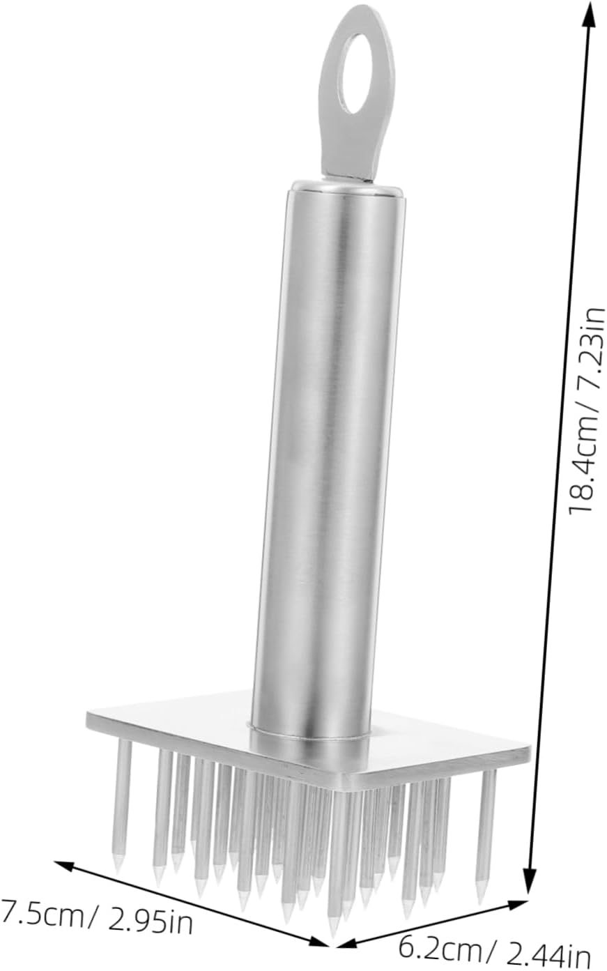 Stainless Steel Meat Tenderizer Tool Soft Handle Heavy Duty Meat Mallet for Cooking for Tenderizing Chicken Pork and Turkey
