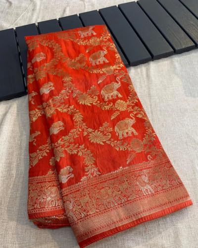 Image of Women's Maheshvari Original Pure Kanchi Pattu Kanjivaram Kanchipuram Art Dola Silk Saree Soft Banarasi Style Sari With Blouse Piece For Wedding