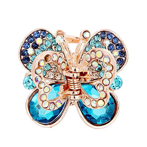 Rare Bangs Girl Hair Crystal Clip Women Bow for Rhinestone Hair clip Pinces Cheveux Fleurs (blue, One Size) Cover