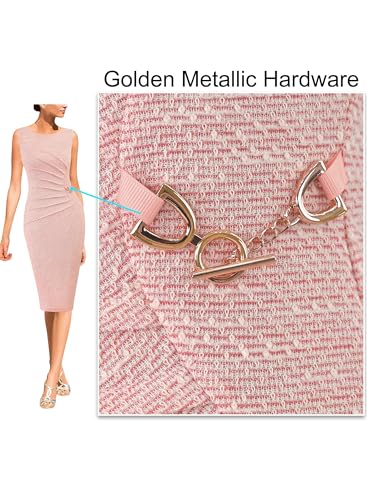 Image of VFSHOW Womens Work Office Business Casual Sleeveless Ruched Elegant Professional Church Cocktail Party Pencil Sheath Dress