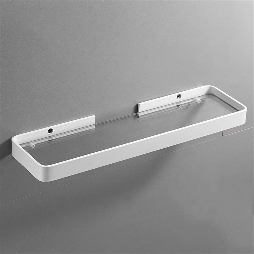 ZJHFFFG Corner Shower Caddy Bathroom Shelf White Aluminum Mirror Front Dresser Shelf Cosmetic Skin Product Storage Rack Wall-Mounted