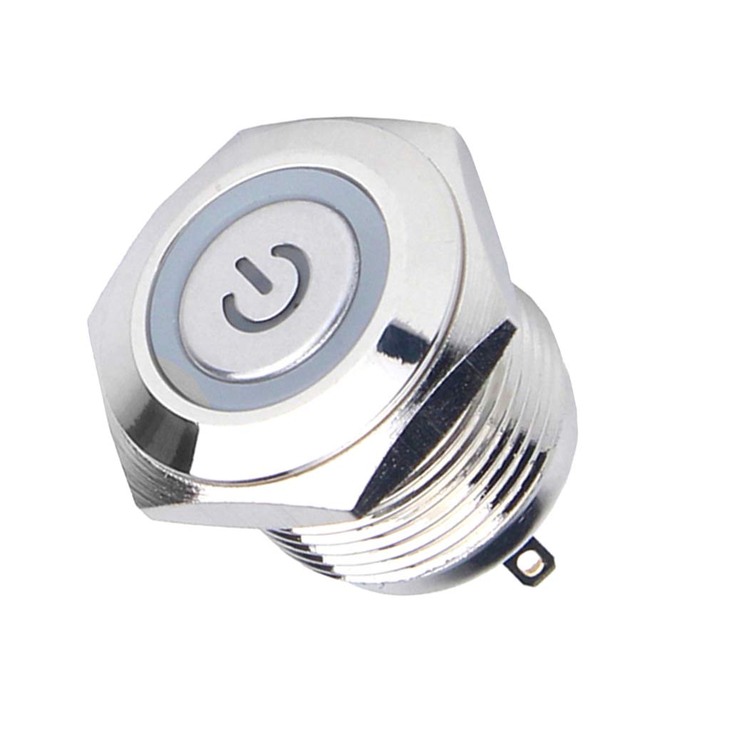 16mm 12V Waterproof LED Metal Indicator Lights Signal Lamp Welding Foot Ring light with power symbol glow 1NO-image-40