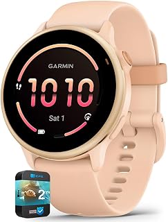 010-02985-03 VIVOACTIVE 6 Health and Fitness GPS Smartwatch Pink Dawn with Silicone Band Bundle with 2 YR CPS Enhanced Protection Pack