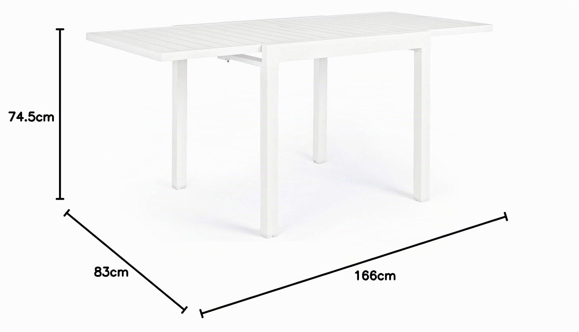 Bizzotto Tavolo Pelagius Bianco Allungabile 83-166x80 cod.0662711