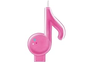 Pink Glitter Music Note Candle