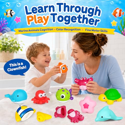 Image of Montessori Little People Farm Ocean Animals for Toddlers 18+Months,Early Preschool Learning Animals Figurines Matching Games,Fine Motor Skills Sensory for Boys Girls Ages 1-3