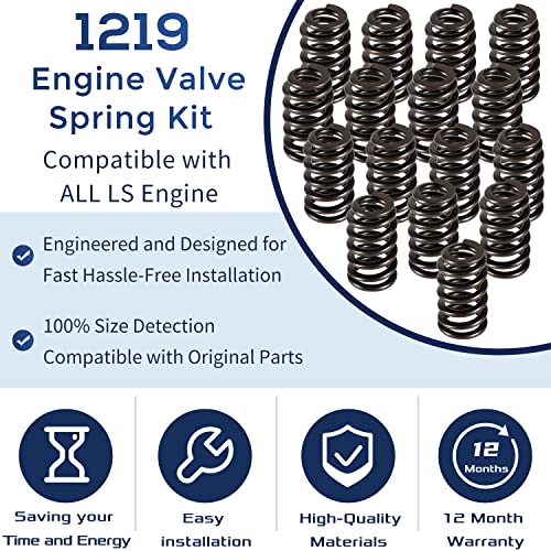 Pac-1219 Beehive Valve Springs,1200 Series,Racing Valve Springs, Compatible With Gm Ls Series, For 4.8L 5.3L 5.7L 6.0L 6.2L Engines Model Ls1 Ls2 Ls3 Ls4 Ls6 Ls7 Ls9 Lsa Lsj Lsx Lsy Lq4 Lq9 Lm7 #TOP2