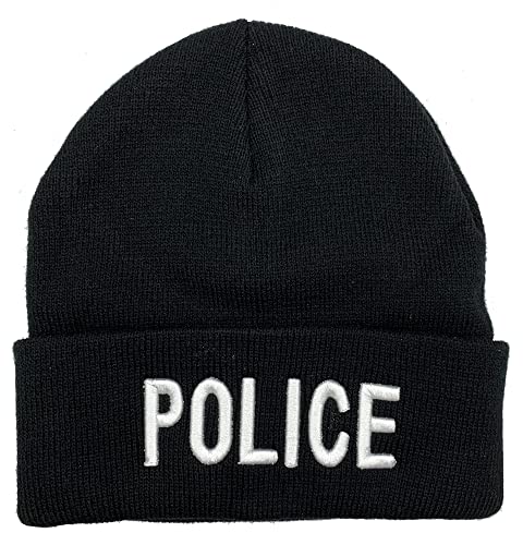 Black Duck Brand 9 Embroidered Police Cuffed Beanie/Skull Cap (1 Beanie)