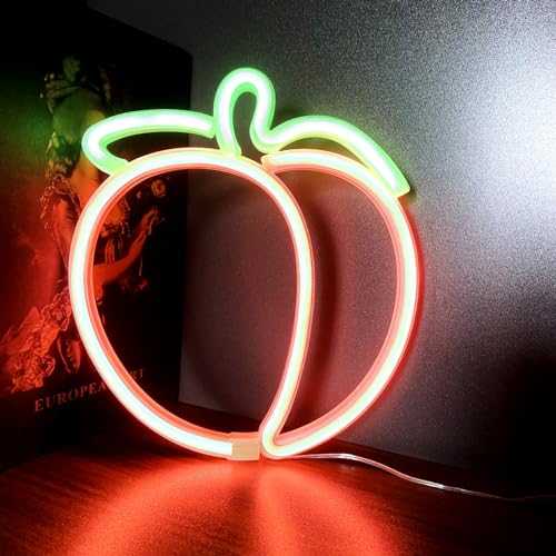 Image of Peach LED Neon Light Sign Handmade Lamp for Wall Room Party Home Bar Art Christmas Bedroom Table Wedding Party Desktop Decoration Teen Kids Birthday Holiday Gift USB Powered(Coral)