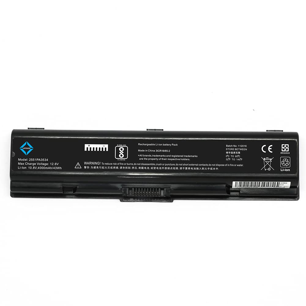 Lapgrade Battery for Toshiba Satellite A200 A205 A210 A215 A300 A305 A350 A355 PA3534U Series (B00TO2L0PY) Amazon Price History, Amazon Price Tracker