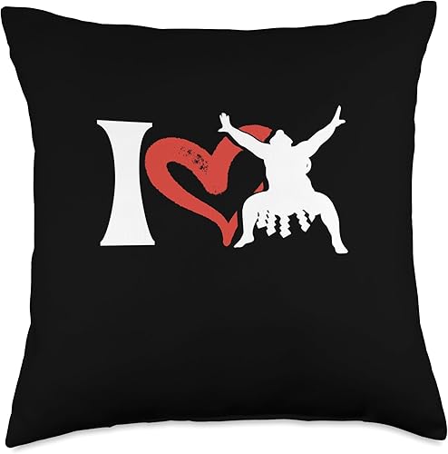 I Love Sumo  Japanese Wrestler  Sumotori Rikishi Throw Pillow, 18x18, Multicolor