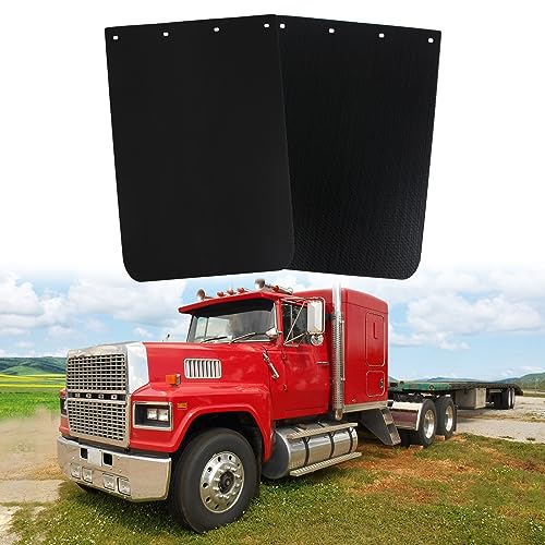SHINJEW Mud Flaps for Semi Truck 24‘’x36‘’，Polymer Truck Mud Flaps，Heavy Duty Semi Mud Flap，for Semi Truck Trailer，Anti-Splash，Weather Resistant, Easy Installation（Pair）