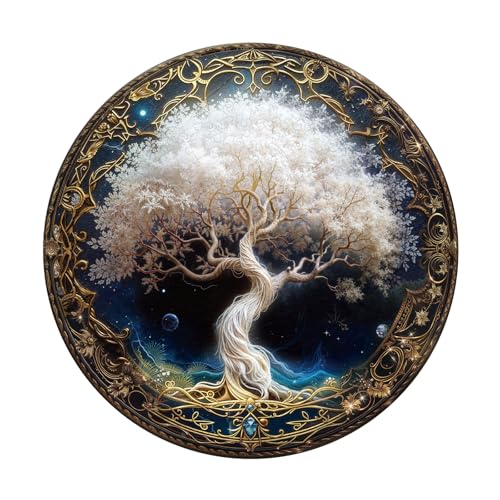 KAAYEE Wooden Puzzles for Adults, Ivory Tree (M-11.4 * 11.4 in-200pcs) Wooden Jigsaw Puzzle, Natural Wood Puzzles for 14+, Leisure Game, Home Wall Decor for Puzzle Lovers, Friends - image 9