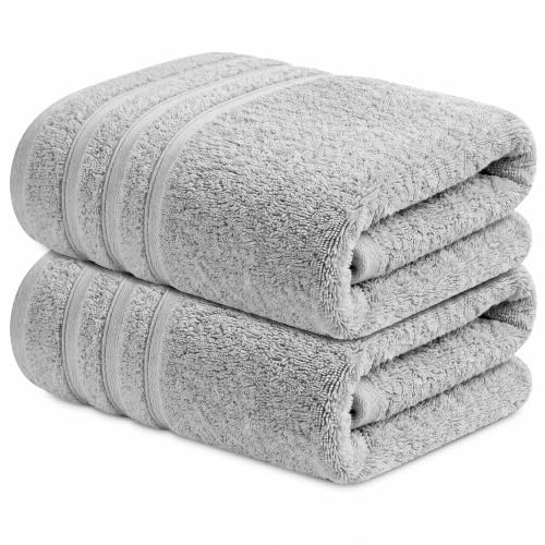 Infinitee Xclusives 100% Ring-Spun Cotton Bath Towels for Bathroom - Pack 2