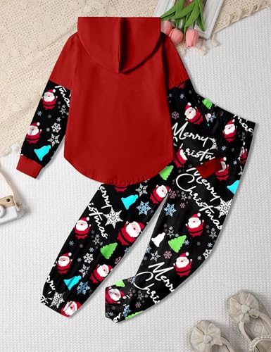 Image of Girls Fall Outfits Sweetie-girl Hoodie and Camo Pants Size 6-16 | Curved Hem Design,Skin-friendly Cotton Blend,for Daily School Playdates,Fall&Winter,Easy On & Off Pullover