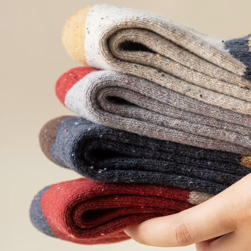 Image of Yoicy Womens Super Thick Wool Socks - Soft Warm Comfort Casual Crew Winter Socks (Pack of 3-5), Multicolor