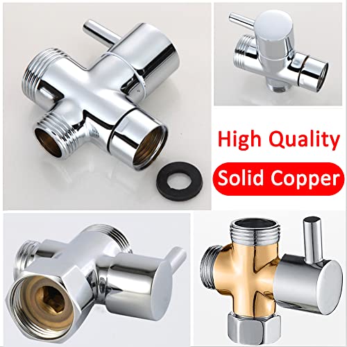 Duschumstellventil, Ersatz, 3-Wege-T-Adapter, Absperrventil für Duschkopfarmumsteller, G1/2 männlicher Einlass x G1/2 & G3/4 Auslass