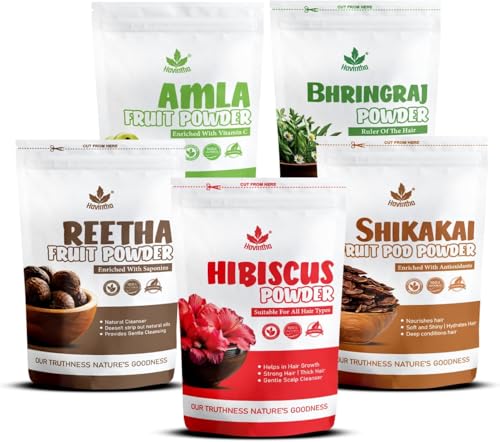 Havintha Amla Reetha Shikakai Bhringraj & Hibiscus Hair Care Powder (Each 50g)
