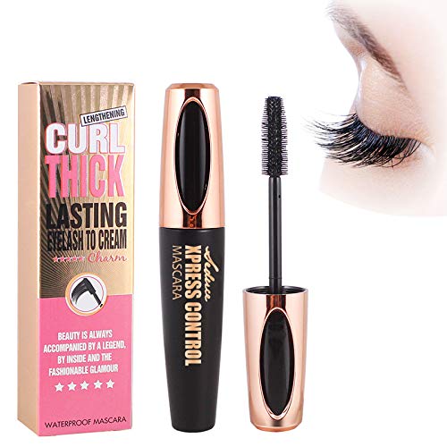 Maksuzee 4D Silk Fiber Lash Mascara, Waterproof, Lengthening, Long-Lasting, Smudge Proof, Black, Volume, Lift, Curl