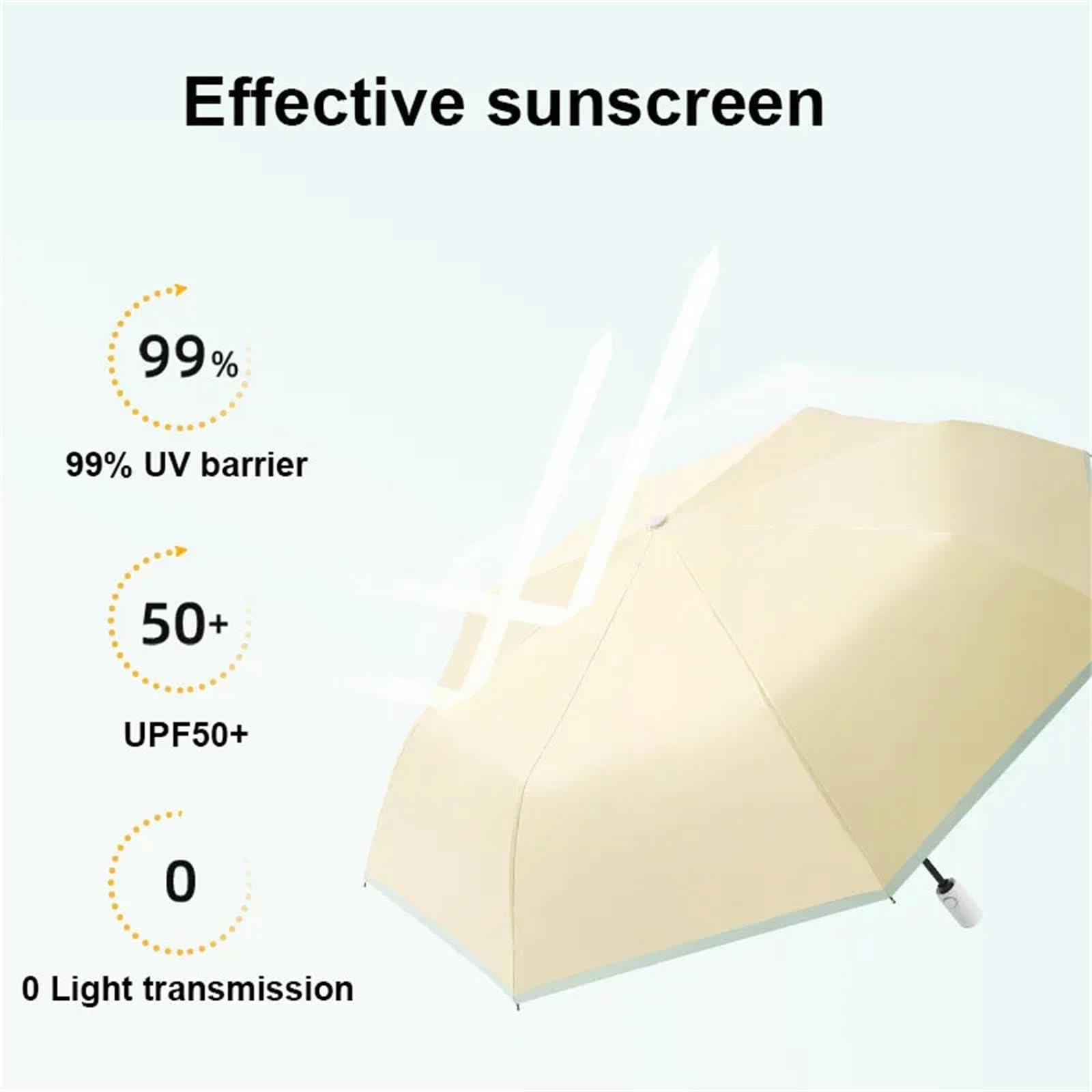 MdybF Ombrello Mini Automatico 3 Ombrelli Pieghevole Donne Parasol Sunte Sun Ombrello Pocket Ombrellas-Automatico 8K 3 Fold_E